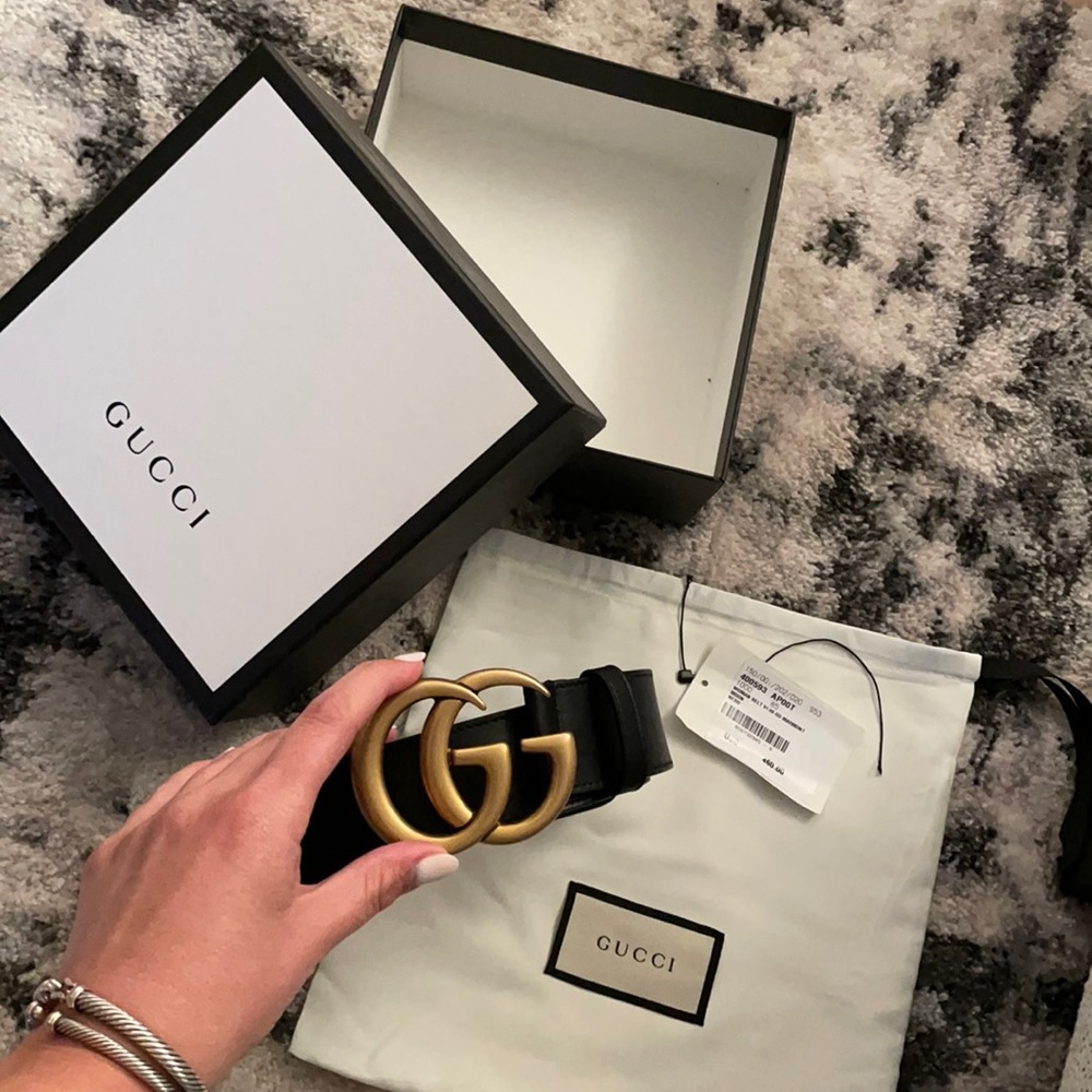 Double G Gucci Marmount Leather belt